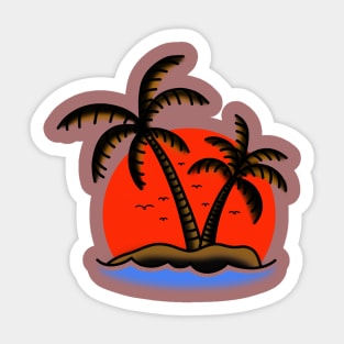 Sunset on the beach Sticker